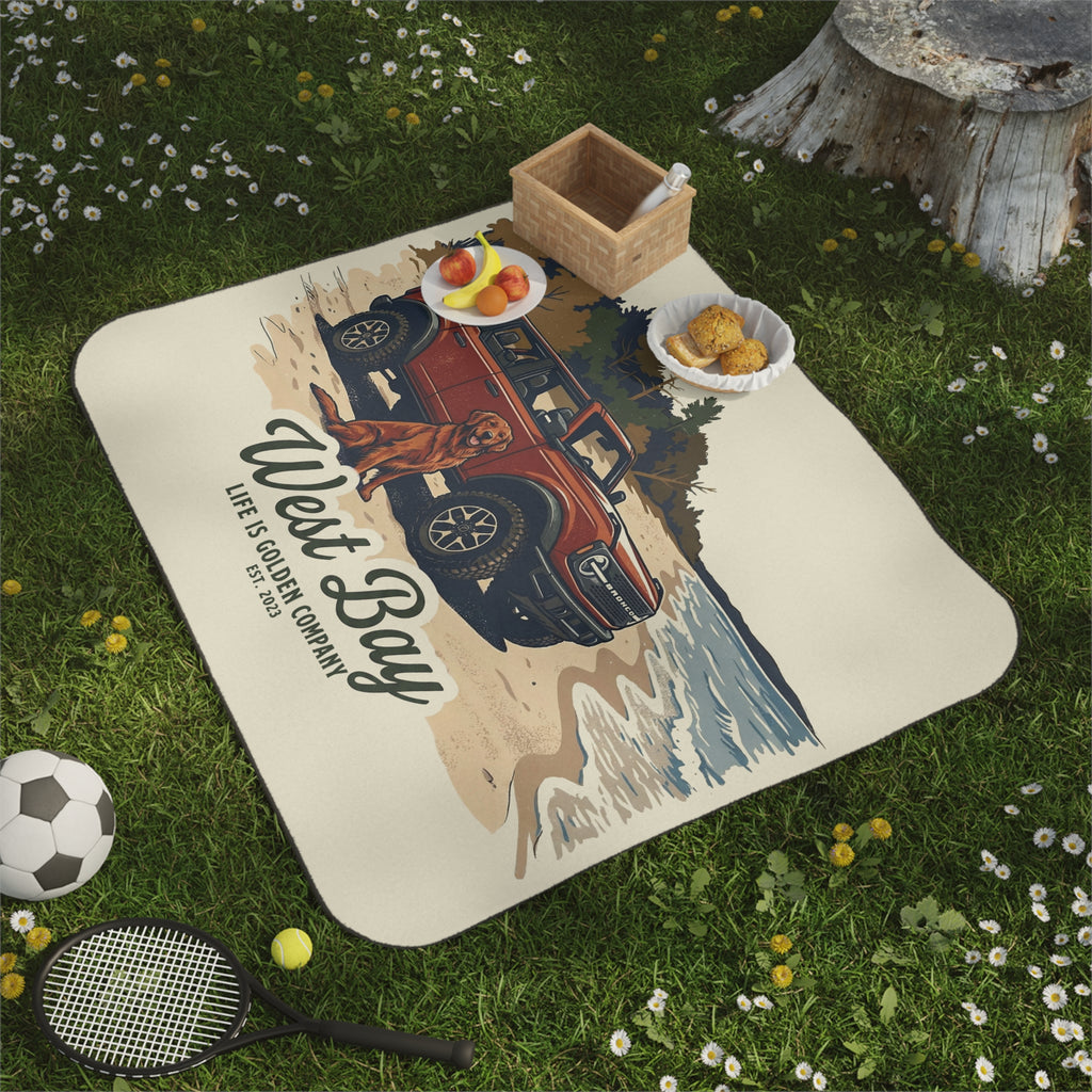 West Bay Picnic Blanket with Water Resistant Backing