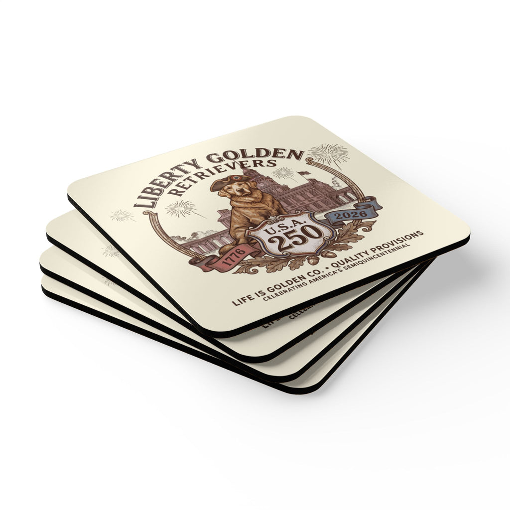 Liberty Semiquincentennial Corkwood Coaster Set