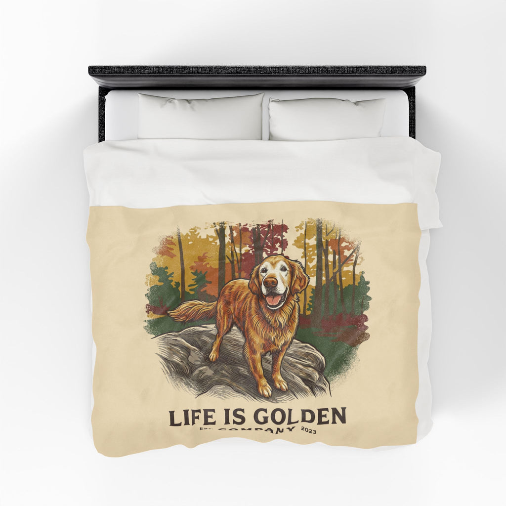 Autumn of a Golden Velveteen Plush Blanket