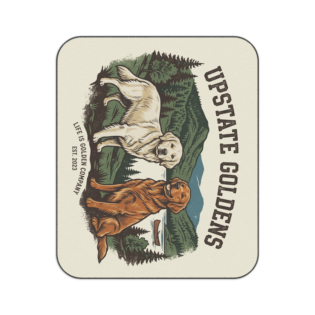 Upstate Goldens Picnic Blanket with Water Resistant Backing