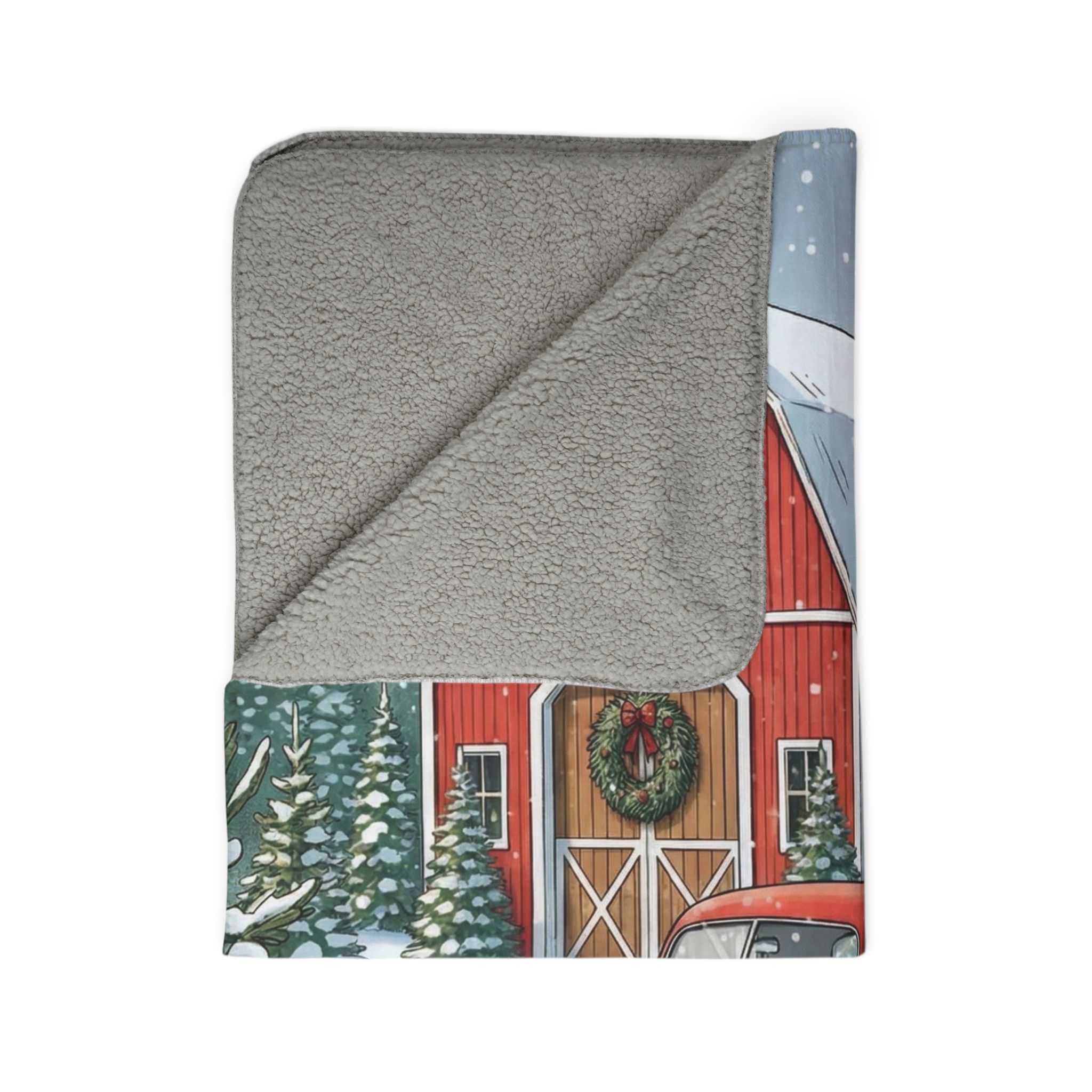 Bringing Home Christmas - black Schnoodle Edition Cozy Fleece Sherpa Blanket