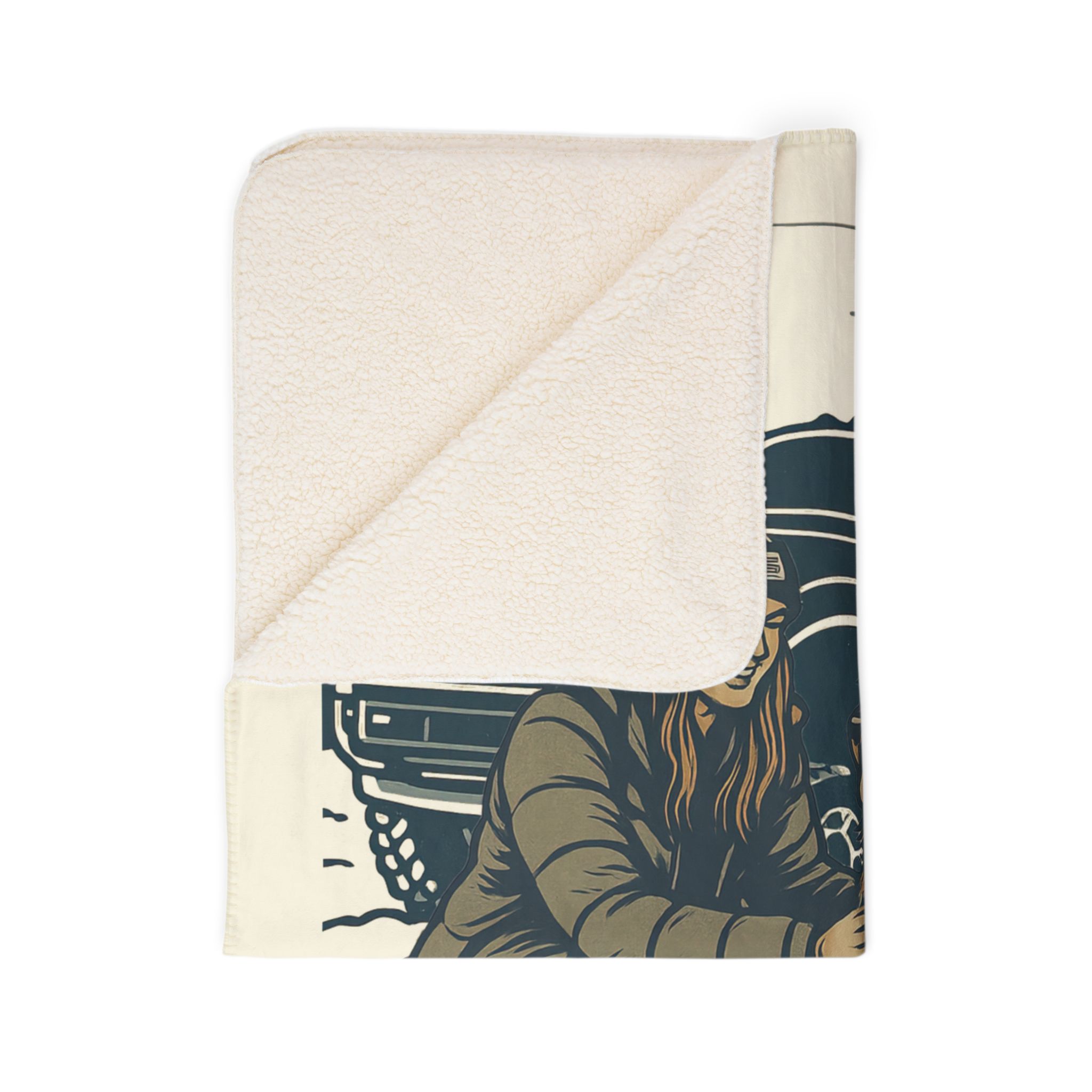 For the love of the Golden Truck Cozy Fleece Sherpa Blanket