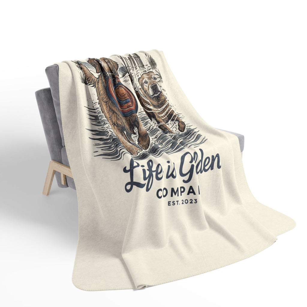 Beach Play Date Cozy Fleece Sherpa Blanket