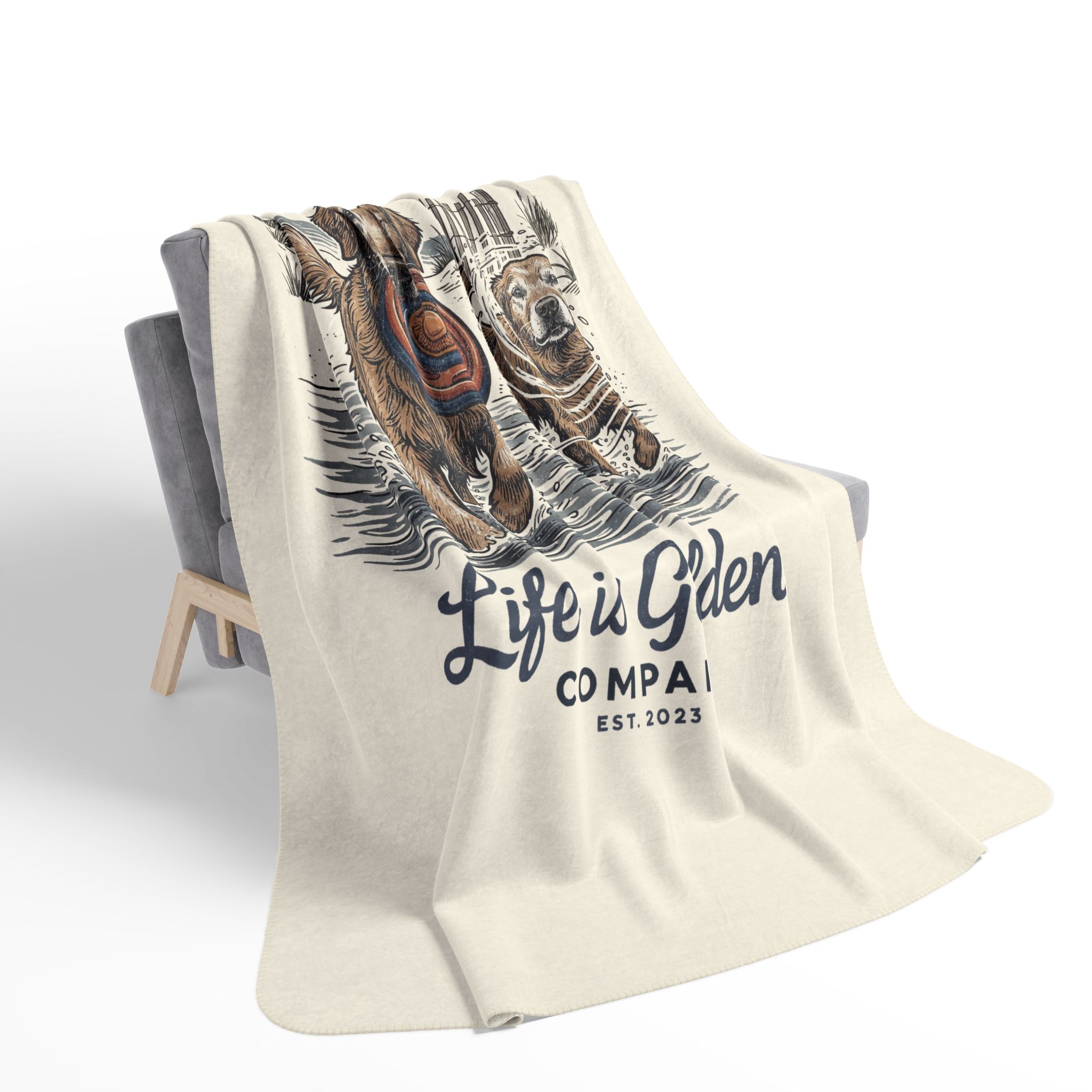 Beach Play Date Cozy Fleece Sherpa Blanket