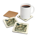 White Stone Goldens Corkwood Coaster Set