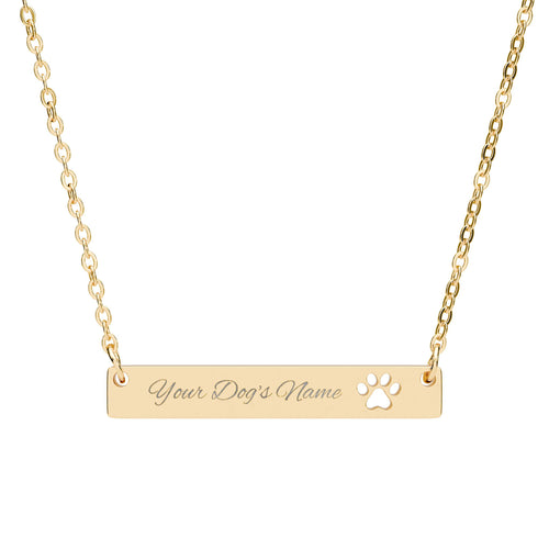 The Life Is Golden Bar Necklace - Free Personalized Engraving