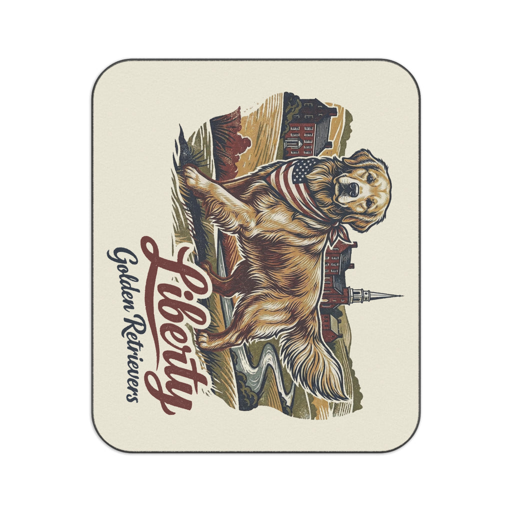 Liberty Golden Retrievers Picnic Blanket with Water Resistant Backing