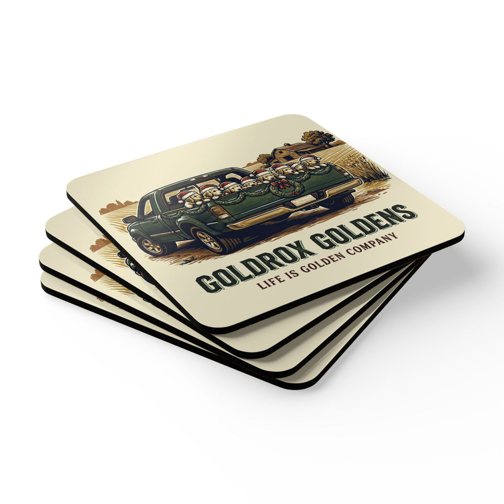 GoldRox Squad Goals Corkwood Coaster Set