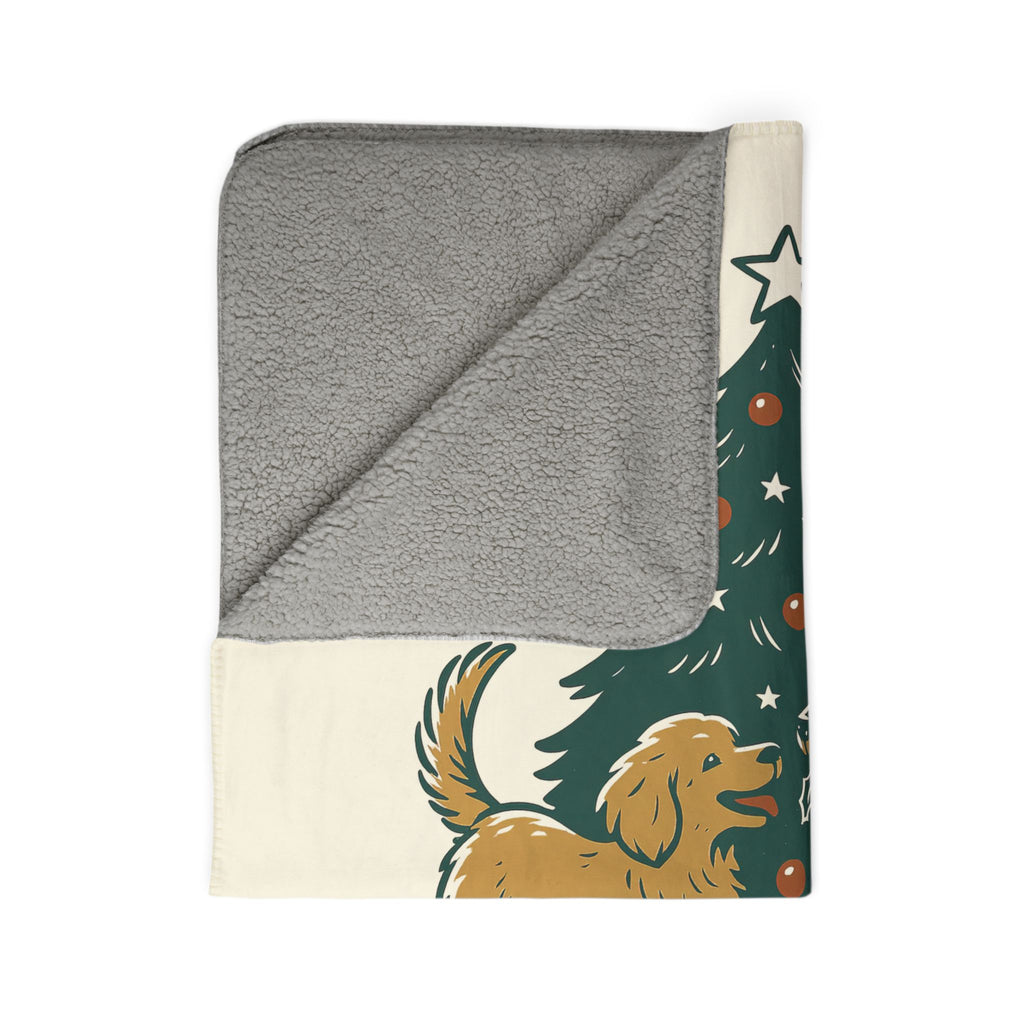 Christmas Playtime Cozy Fleece Sherpa Blanket