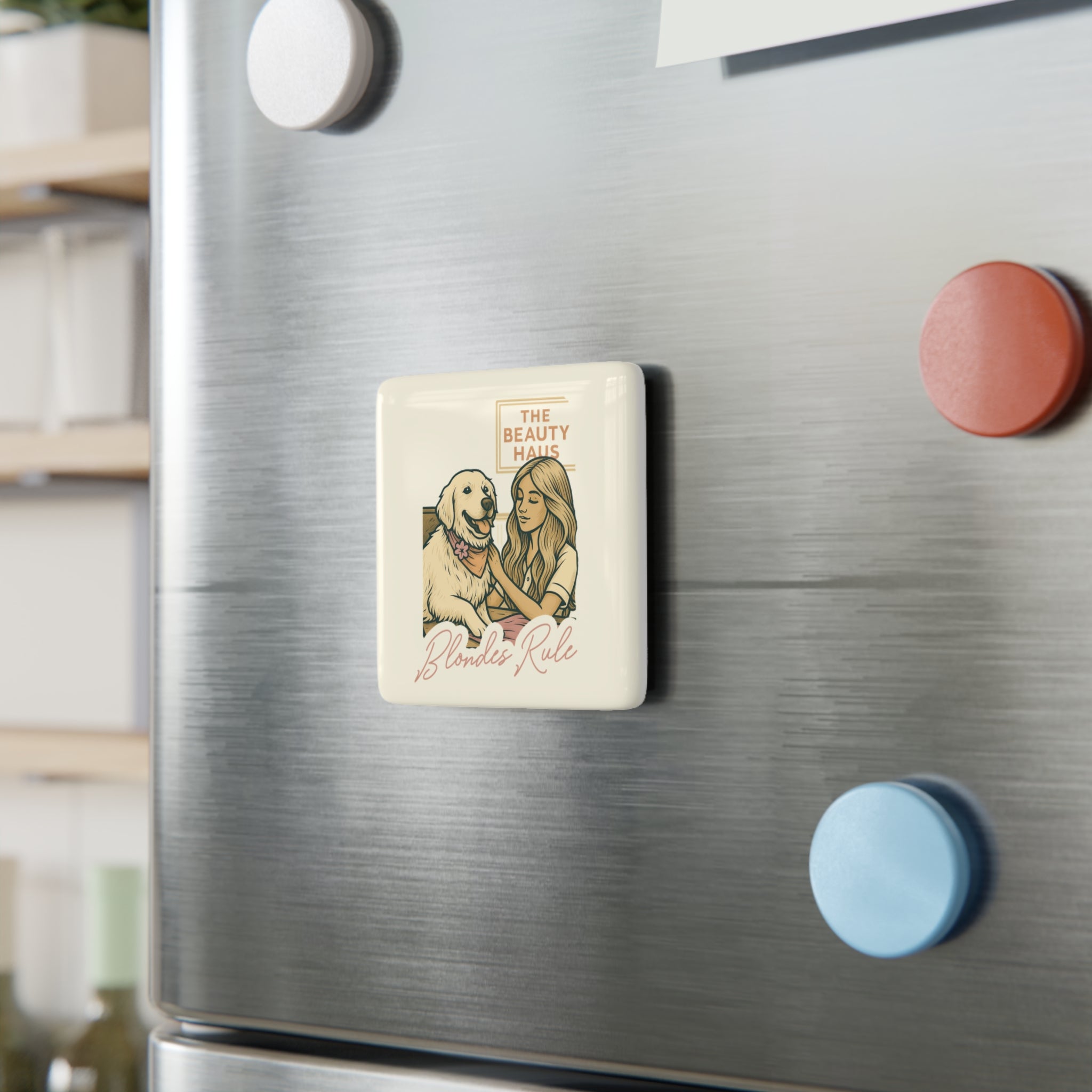 Blondes Rule Ceramic Magnet