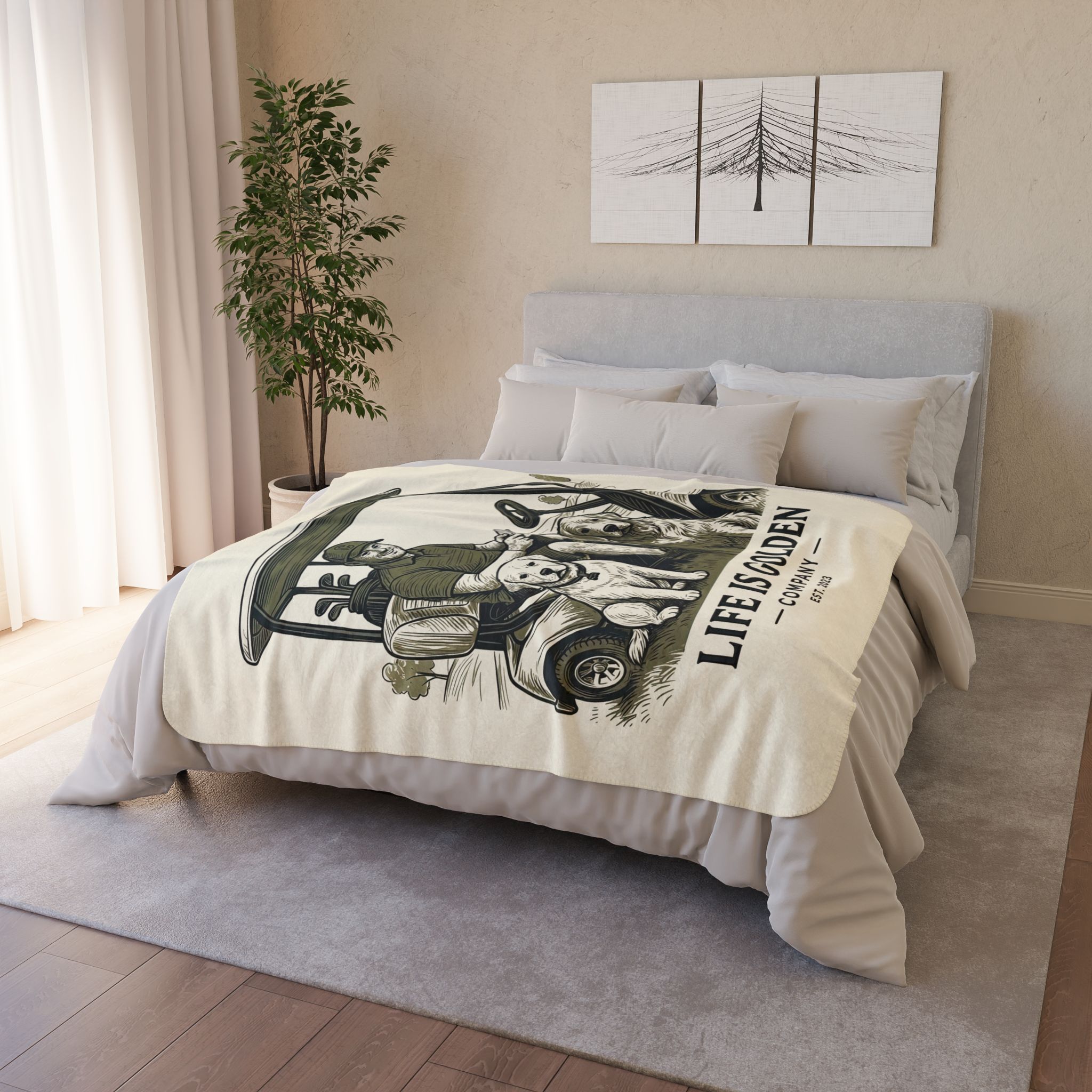 Par for the Paws Cozy Fleece Sherpa Blanket