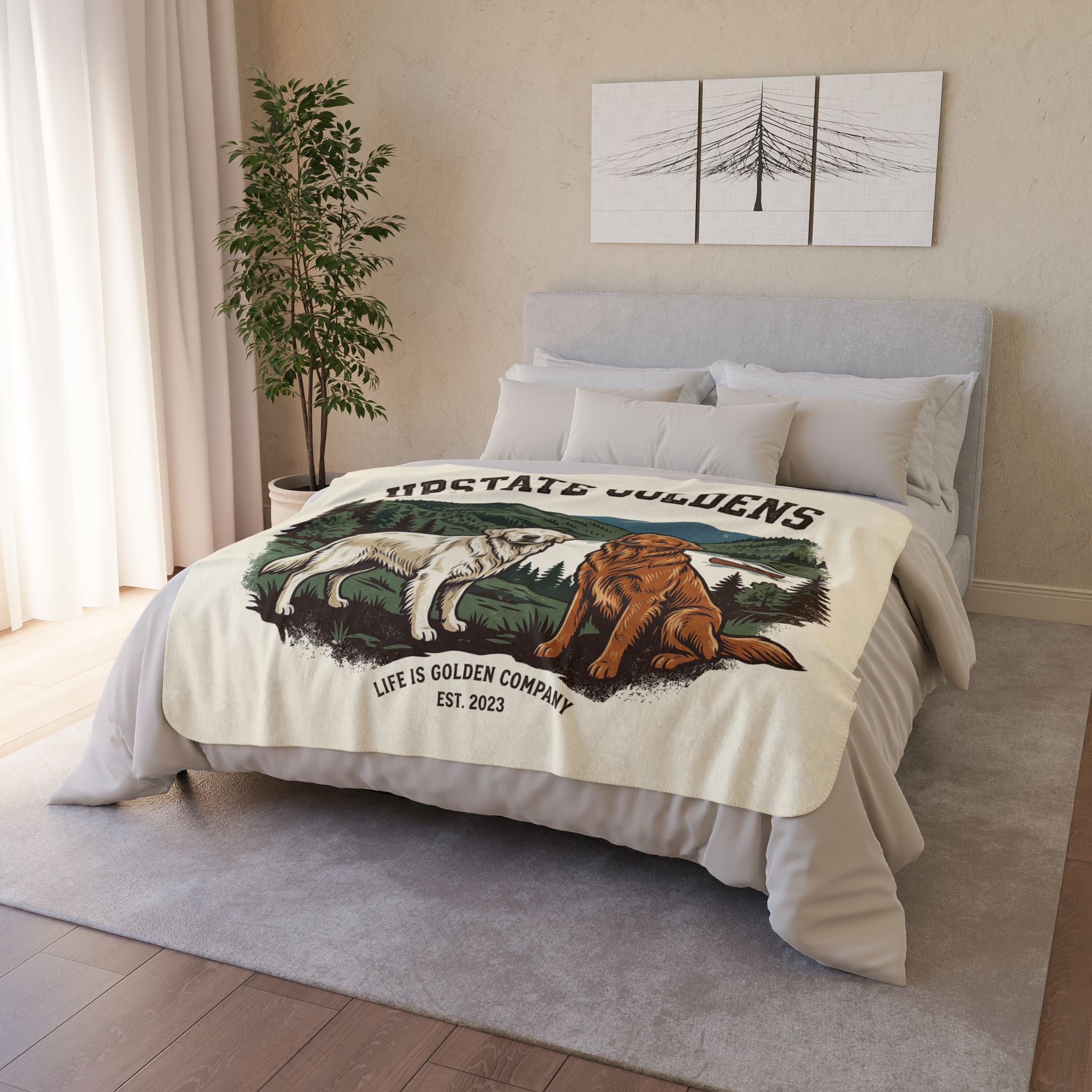 Upstate Goldens Cozy Fleece Sherpa Blanket