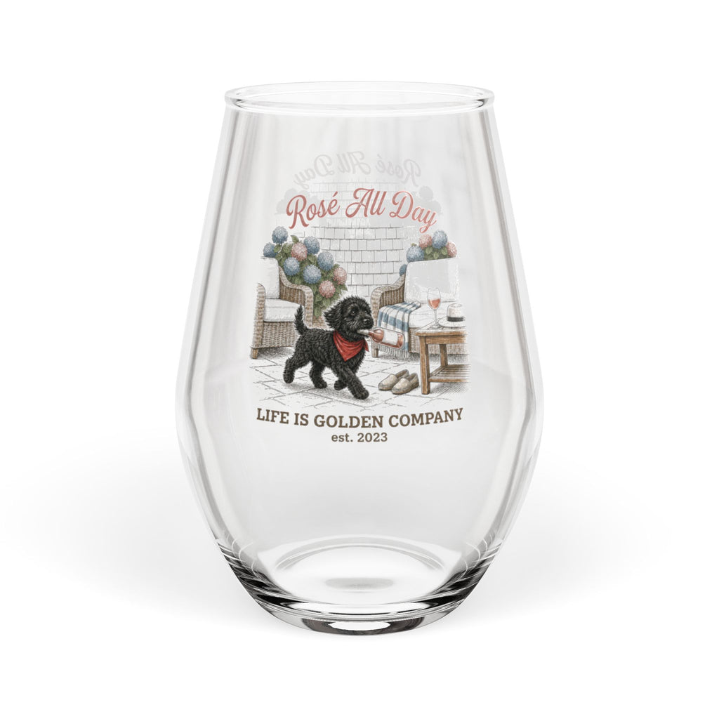 Rosé All Day Wine Glass 11.75 oz Black Schnoodle Edition