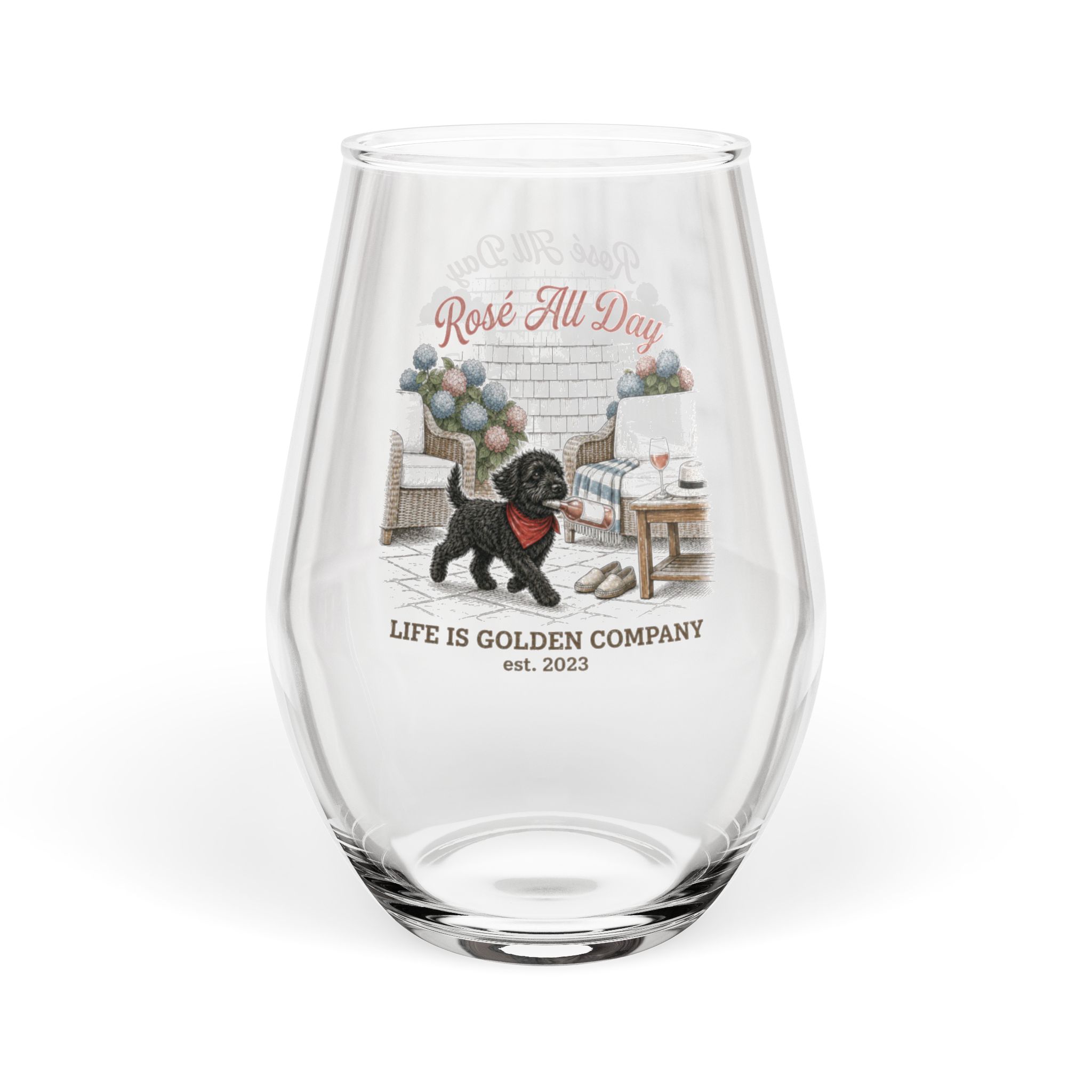 Rosé All Day Wine Glass 11.75 oz Black Schnoodle Edition