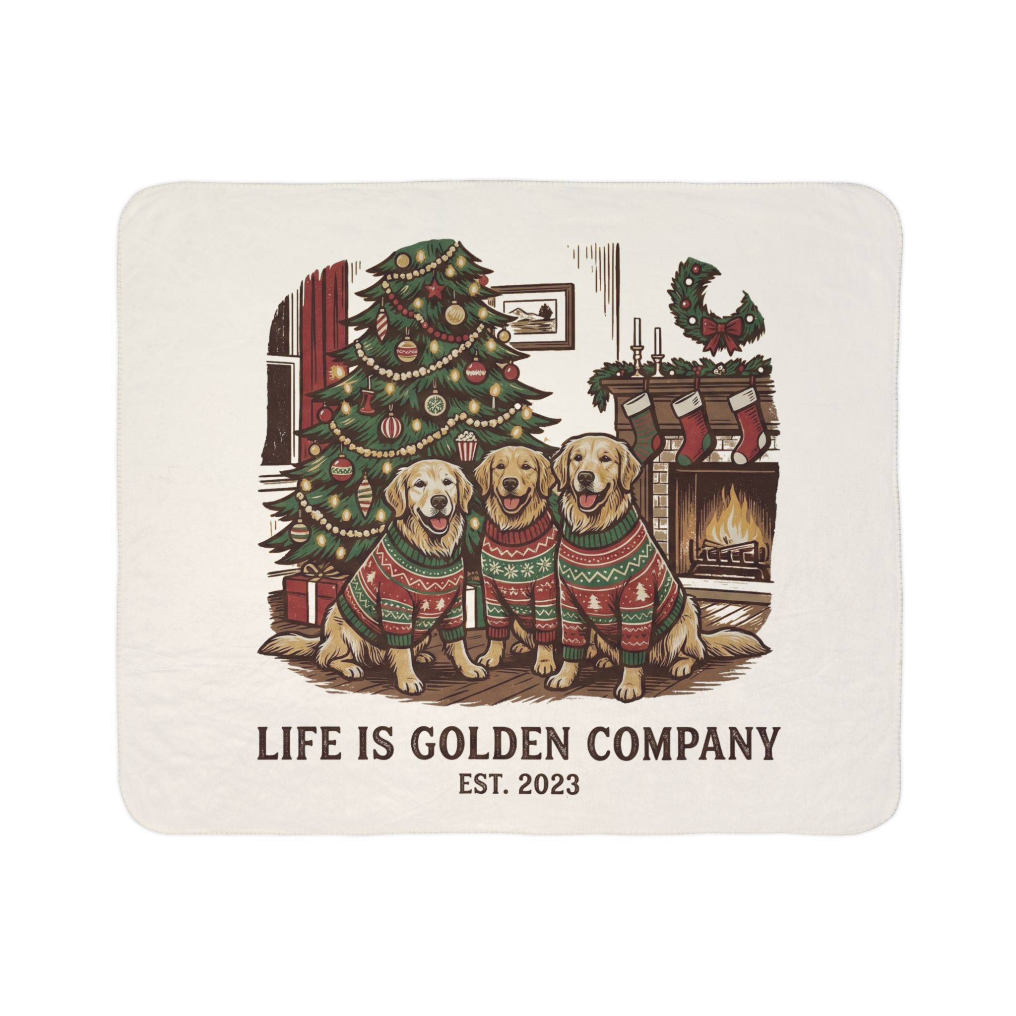 Christmas Trio Cozy Fleece Sherpa Blanket