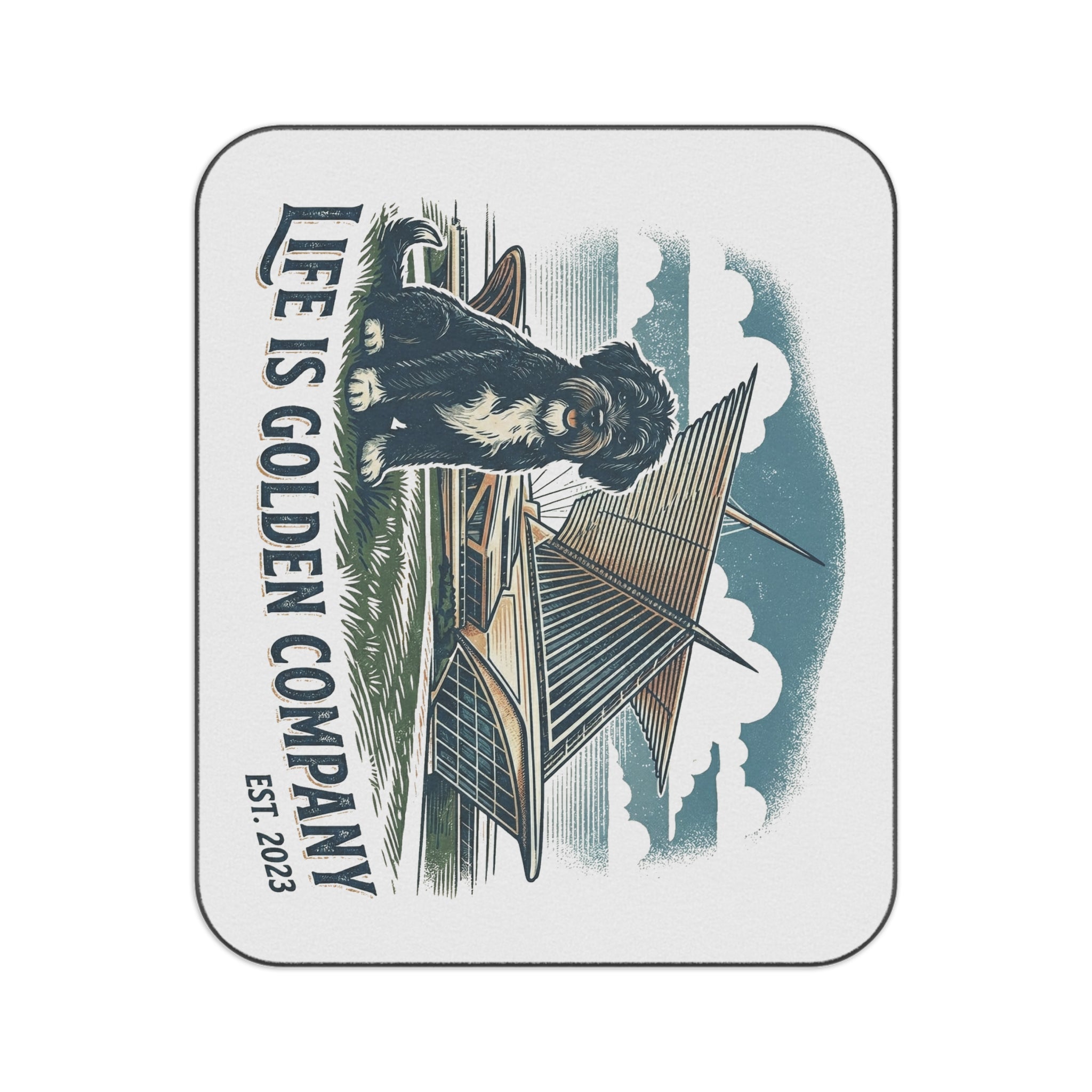Louie Loves Milwaukee Picnic Blanket with Water Resistant Backing
