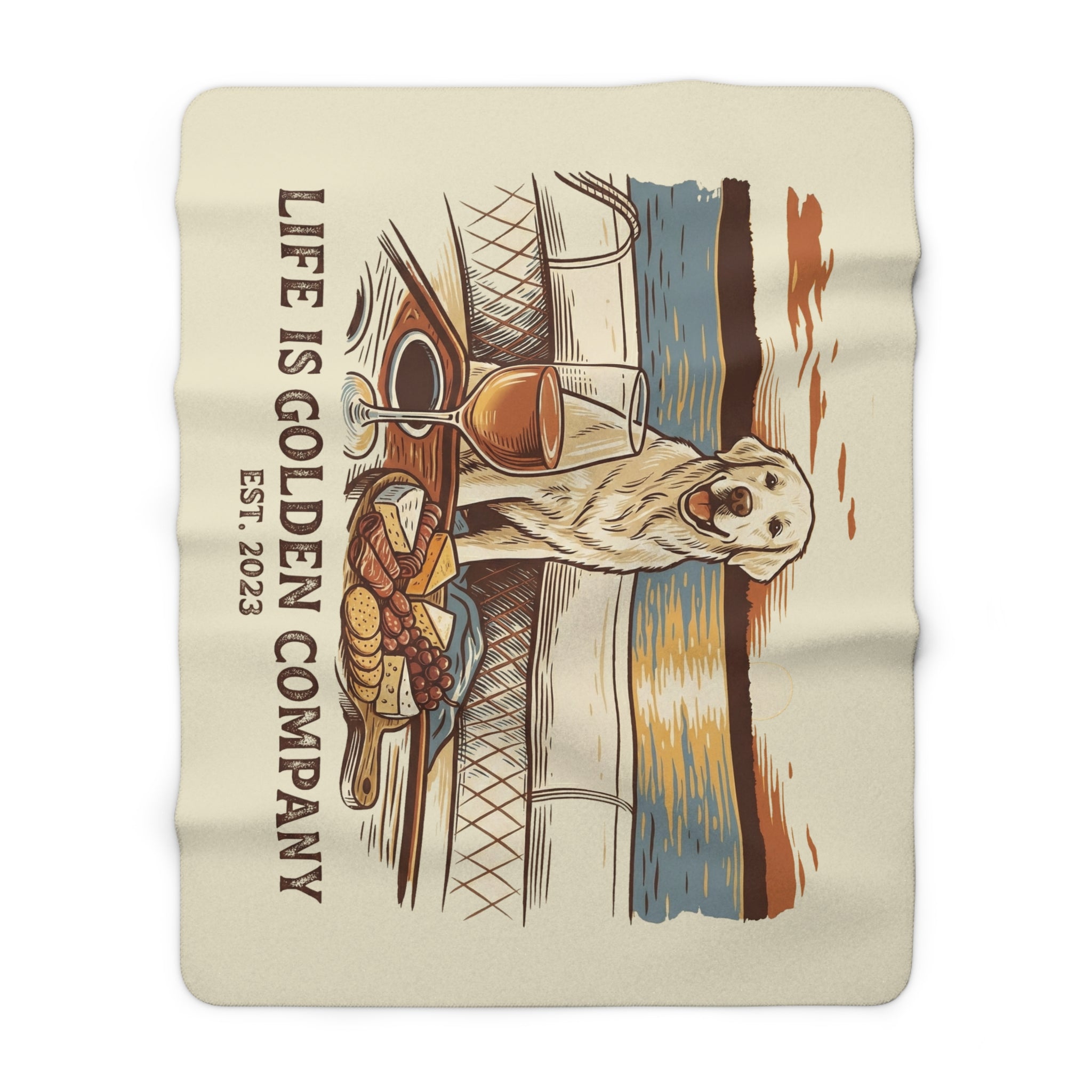 Sunset Sips &amp; Golden Trips Cozy Sherpa Fleece Blanket