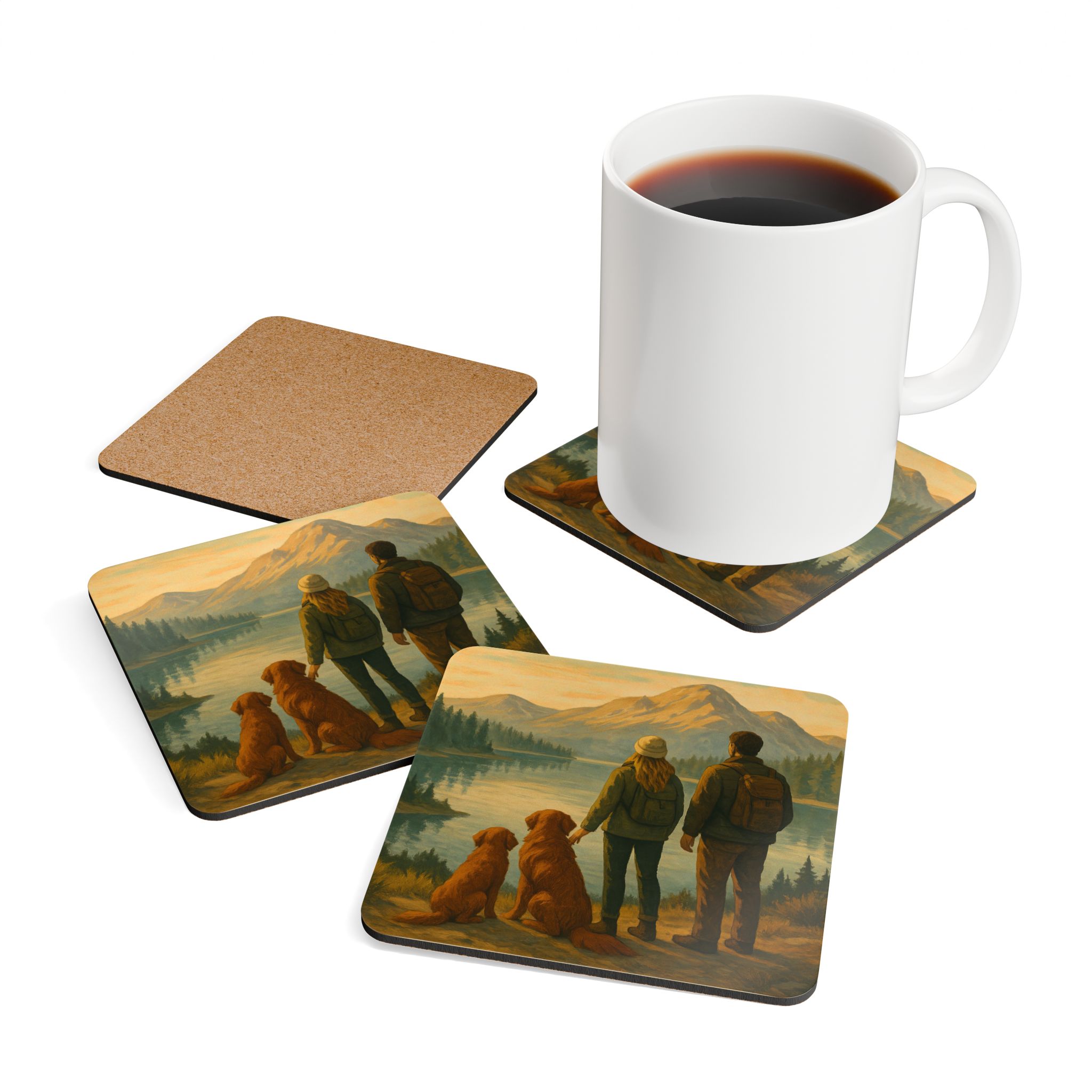 The View We Share Corkwood Coaster Set