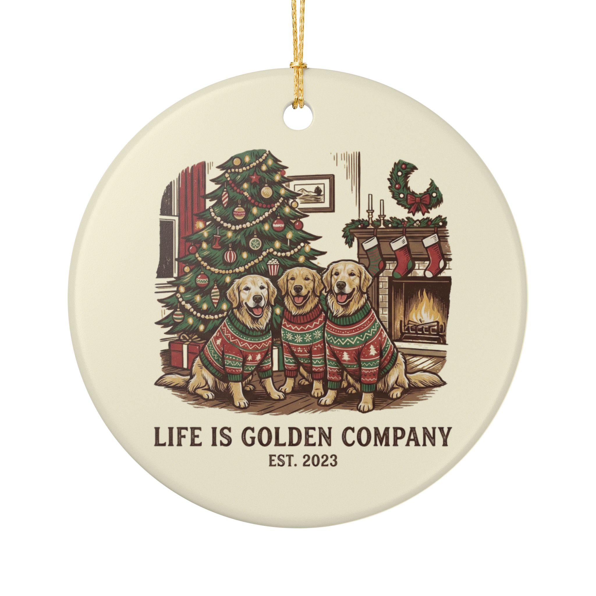 Christmas Trio Ceramic Ornament