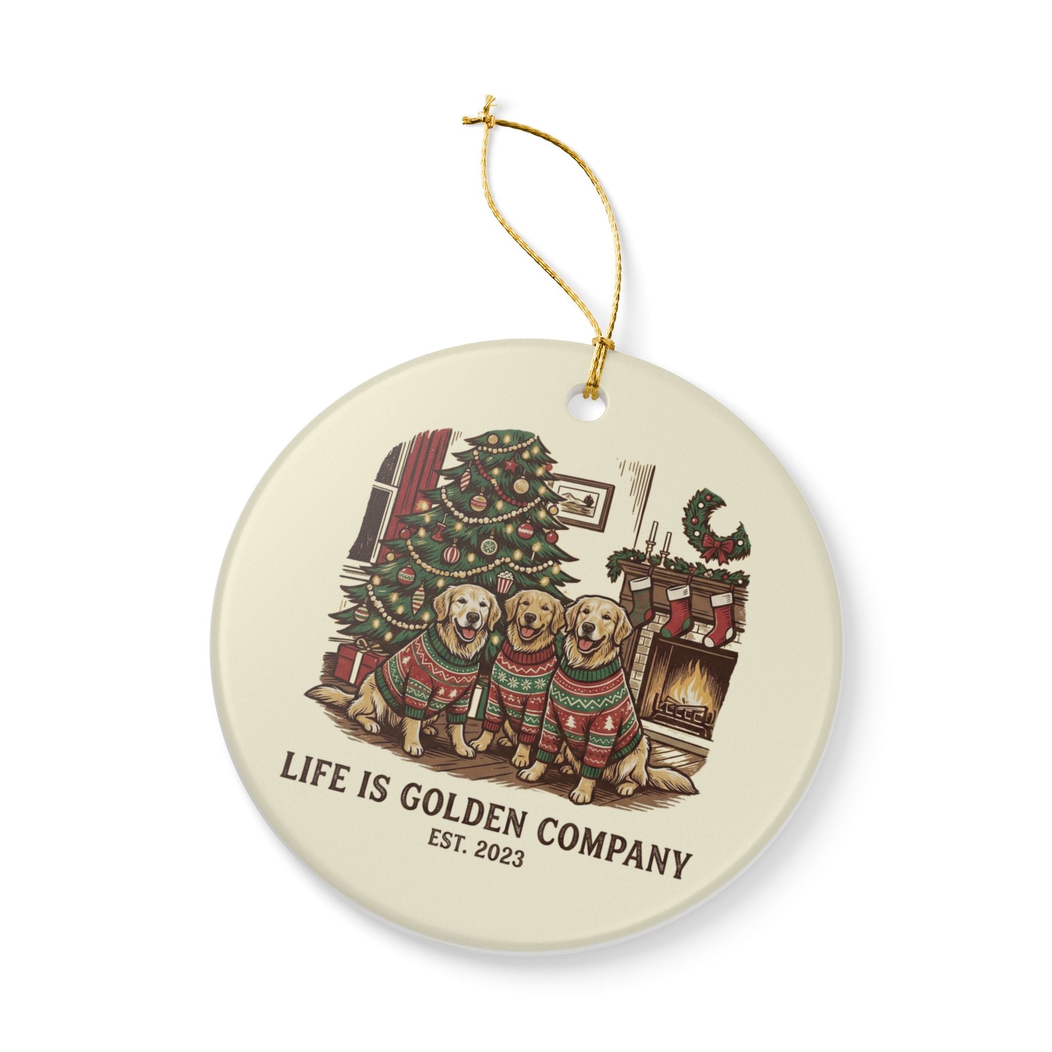 Christmas Trio Ceramic Ornament