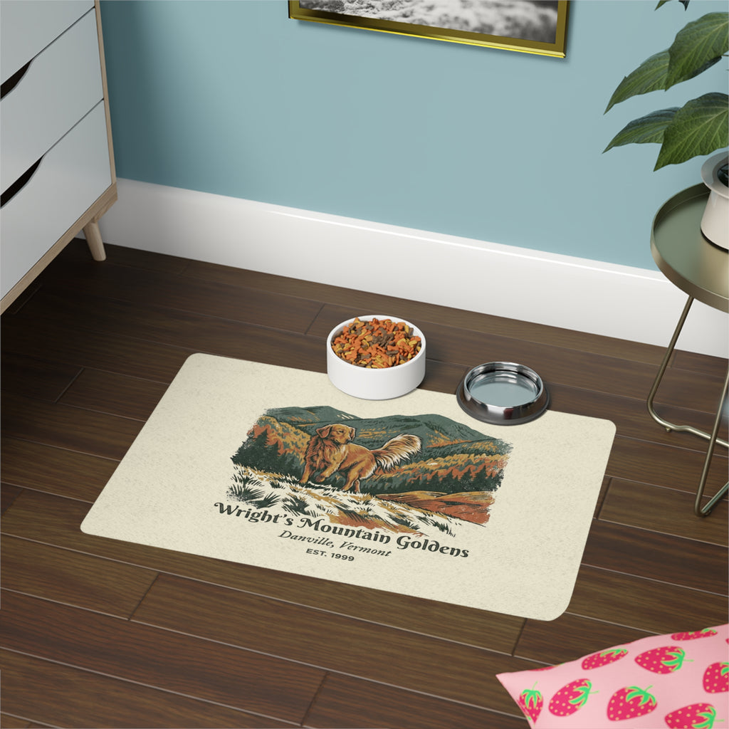 Wright's Mountain Goldens Pet Food Mat (12x18)