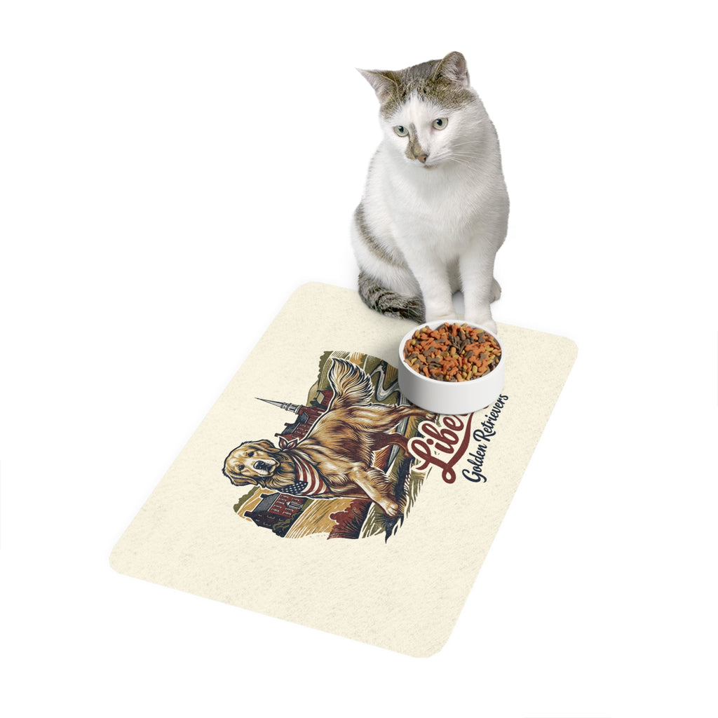 Liberty Golden Retrievers Pet Food Mat (12x18)