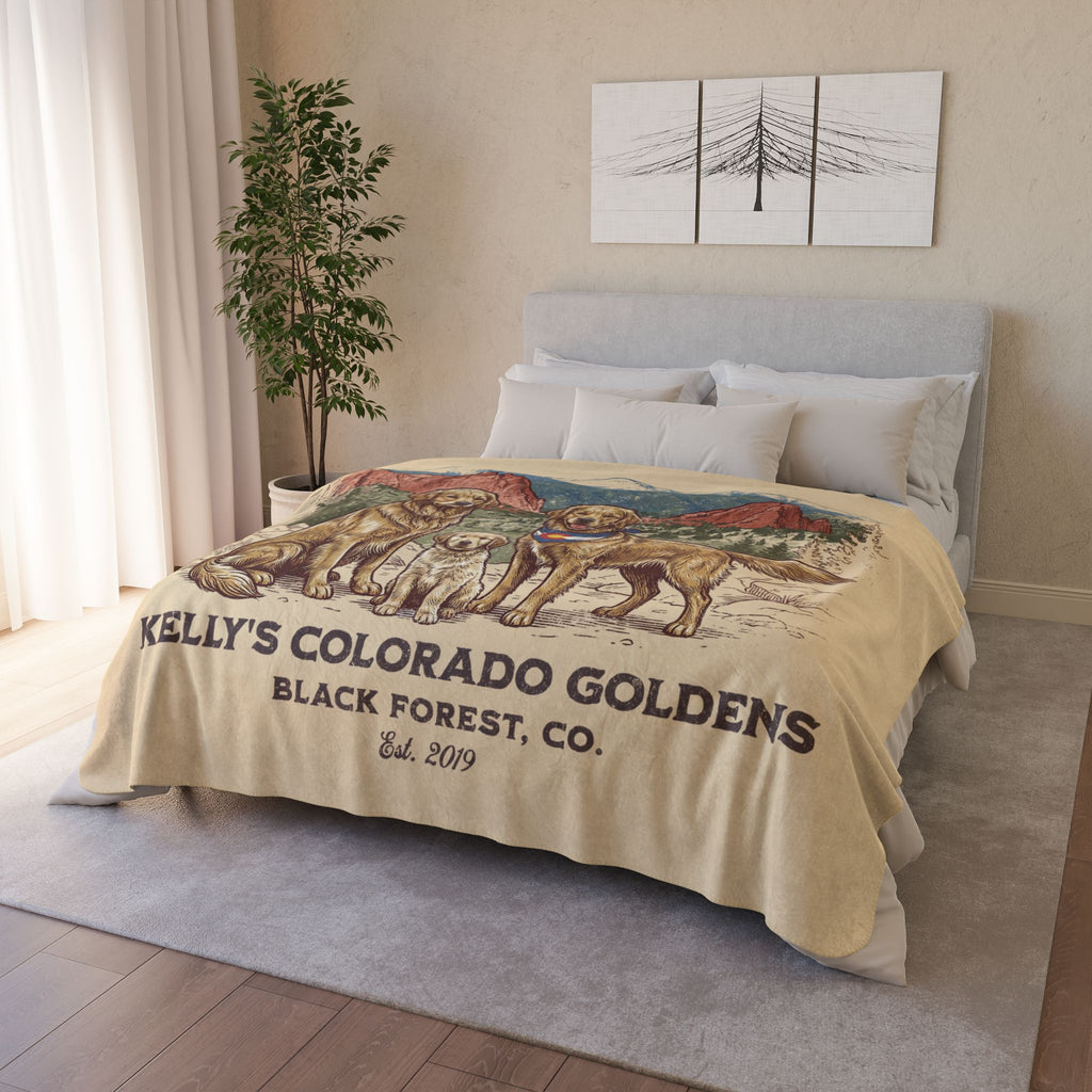 Kelly's CO Goldens Cozy Fleece Sherpa Blanket