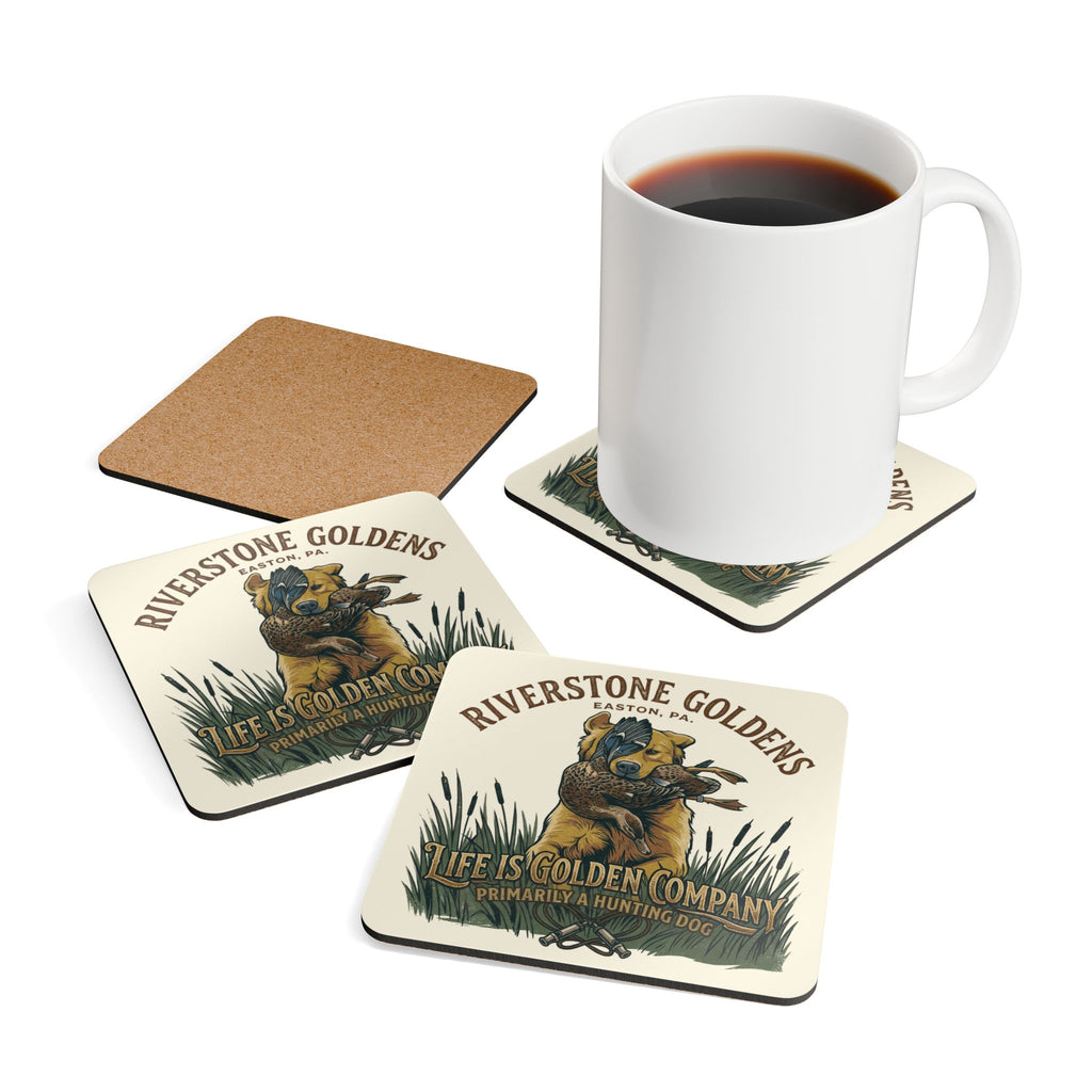 Riverstone Goldens Hunting Corkwood Coaster Set