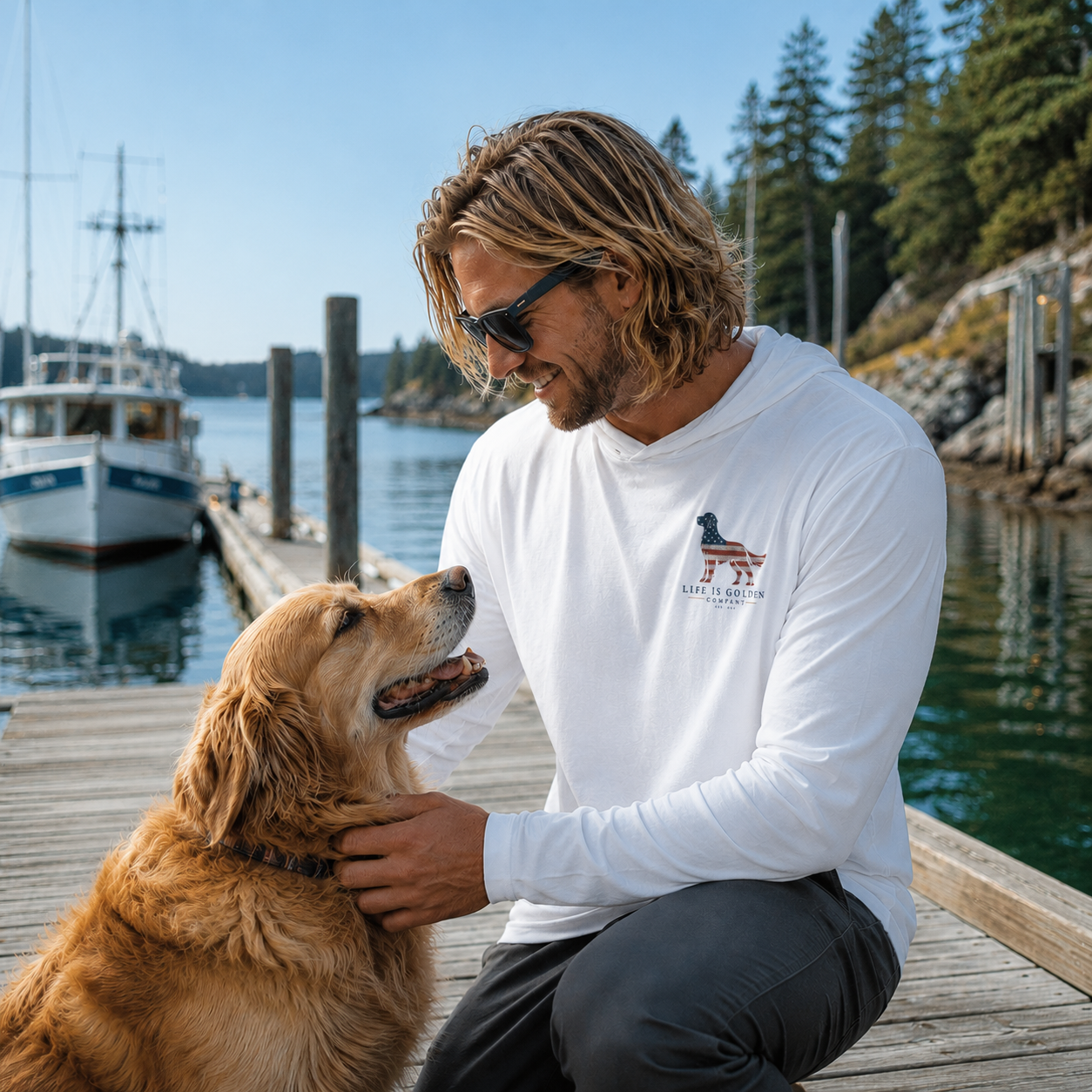 The Boathouse Flag Hooded Long-Sleeve