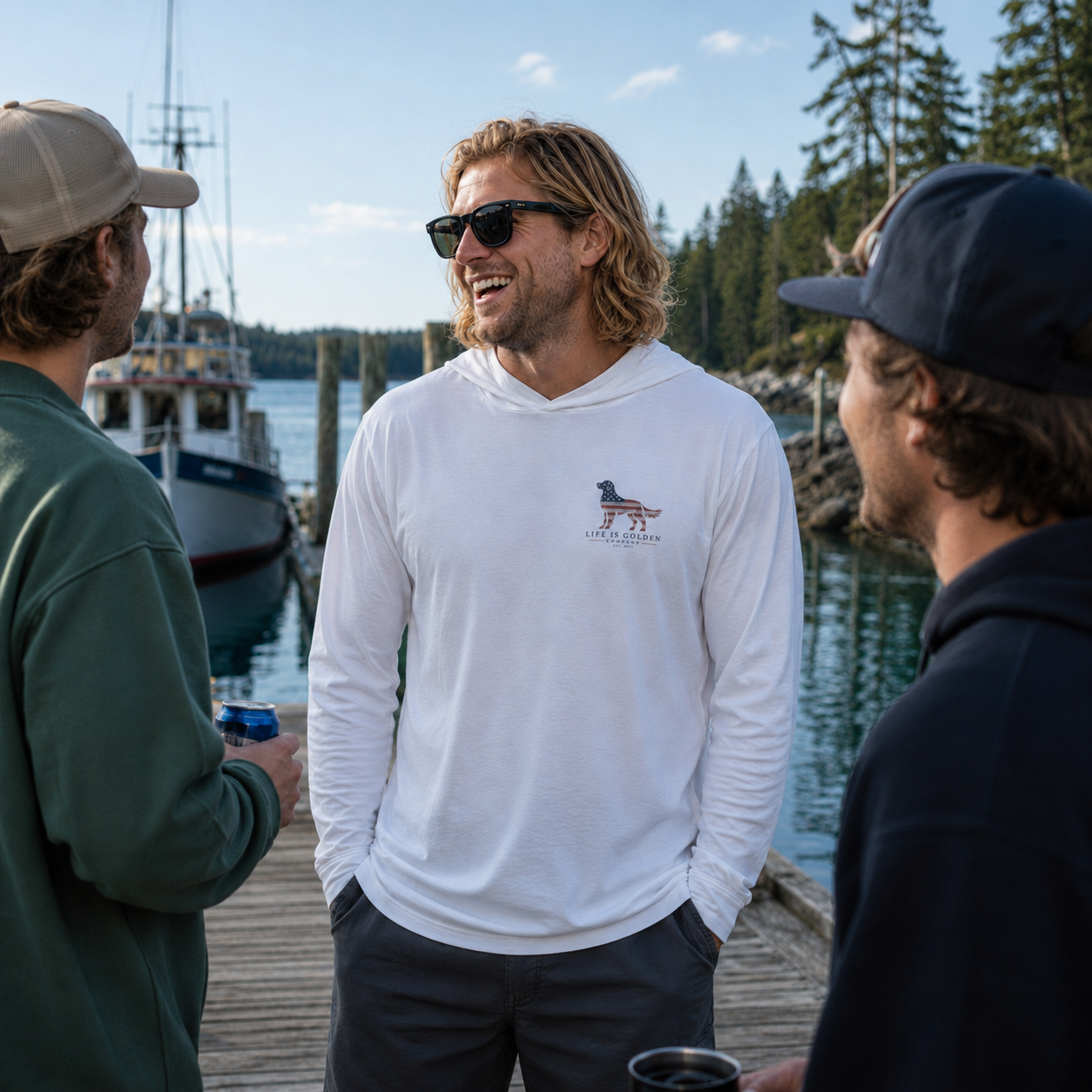 The Boathouse Flag Hooded Long-Sleeve