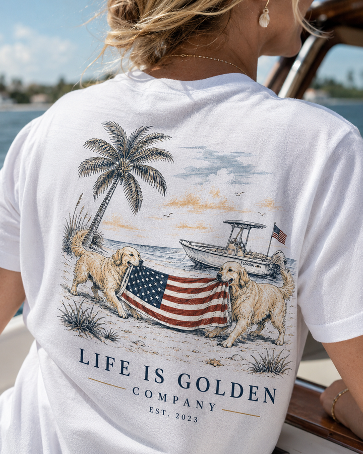 Red, White & English Cream Tee