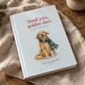 Small Joys, Golden Days — close angled view of the matte hardcover Winter Gratitude Journal