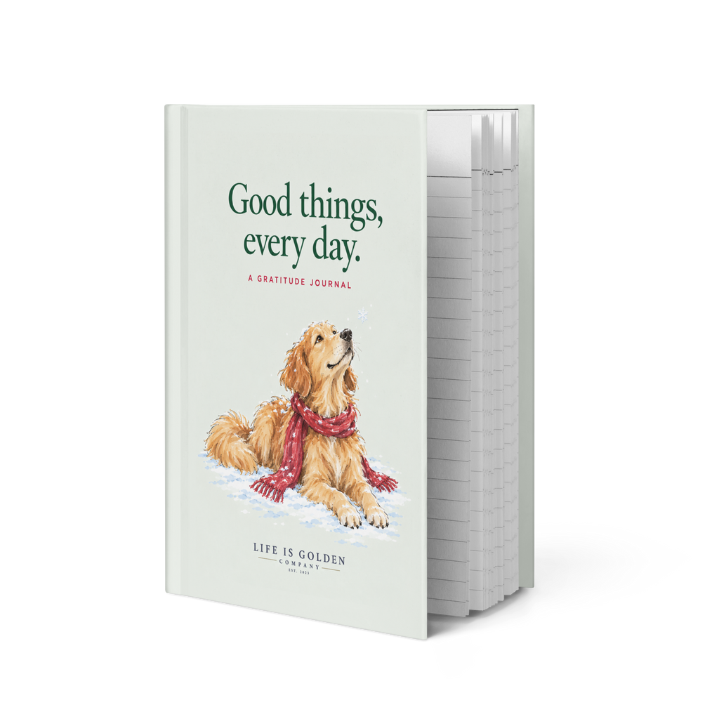 Good Things, Every Day — angled view of the 5.75 by 8 inch hardcover journal