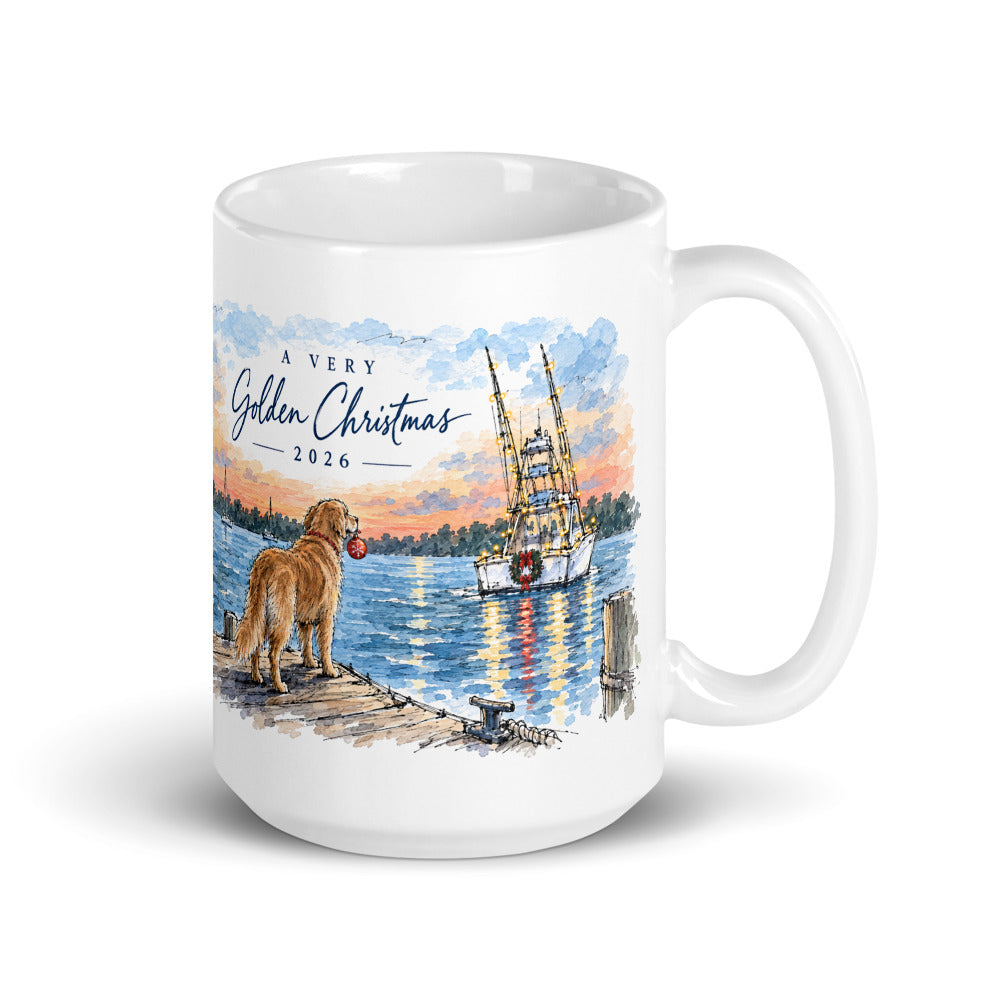 A Very Golden Christmas 2026 Mug — Holiday Boat Parade