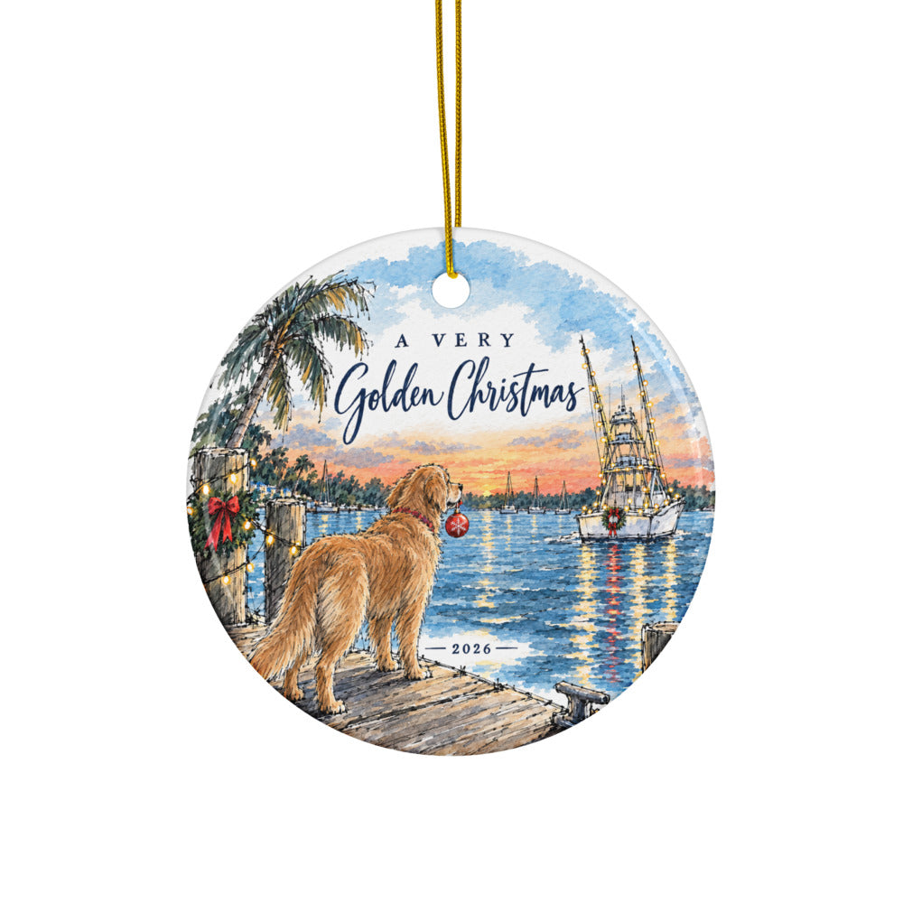 A Very Golden Christmas 2026 Ornament — Holiday Boat Parade