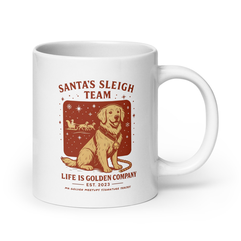 Santa's Sleigh Team Mug — White