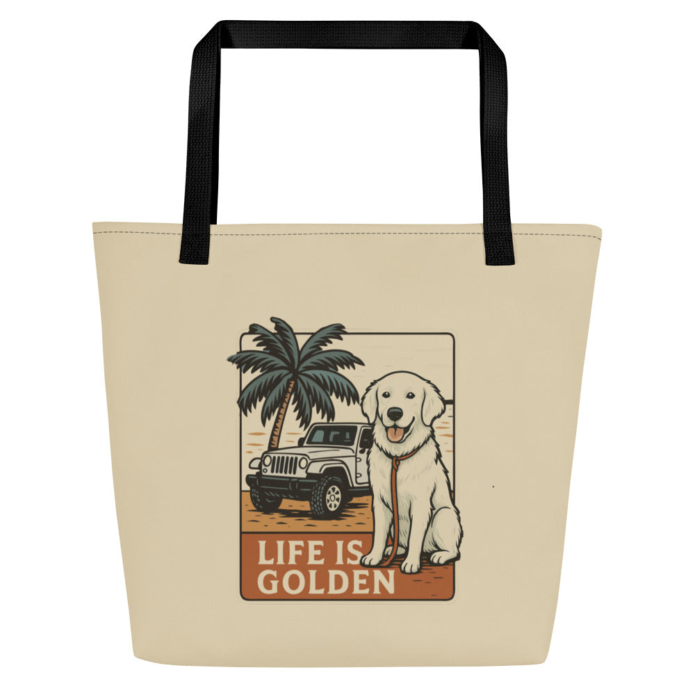 April All-Over Print Large Tote Bag