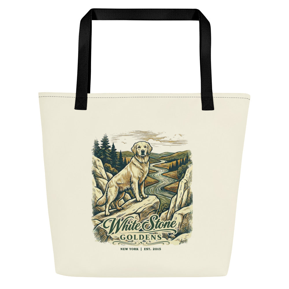 White Stone Goldens  Large Tote Bag