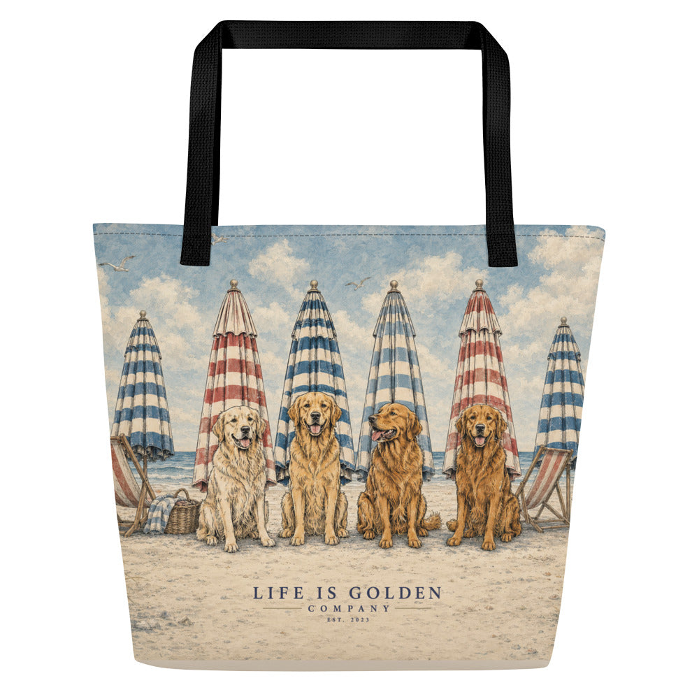 The Umbrella Line Tote Bag — back of bag