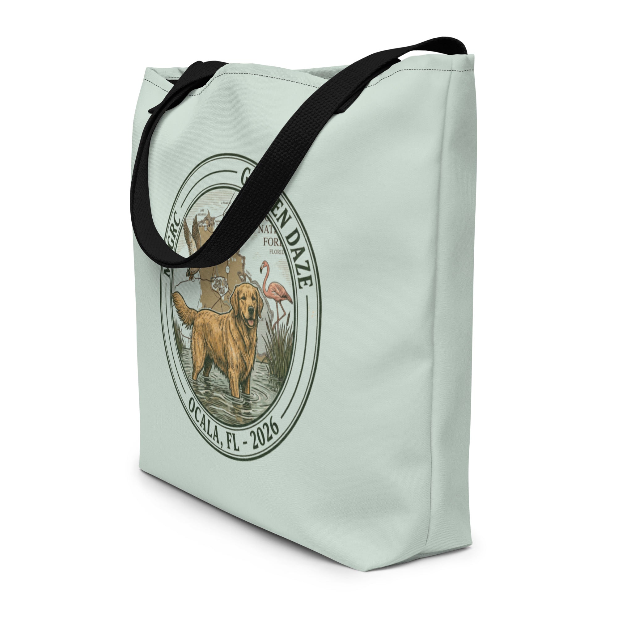 Golden Daze Emblem III Large Tote Bag