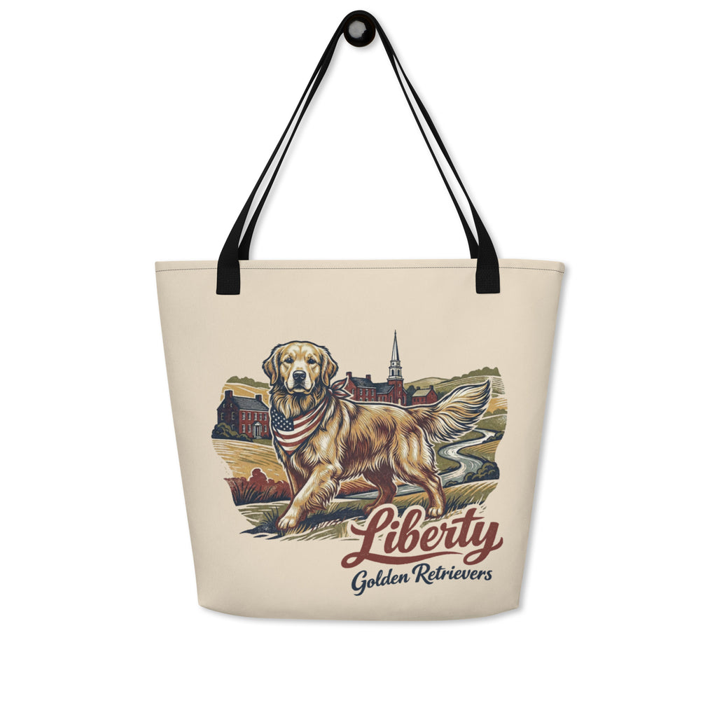 Liberty Golden Retrievers Large Tote Bag