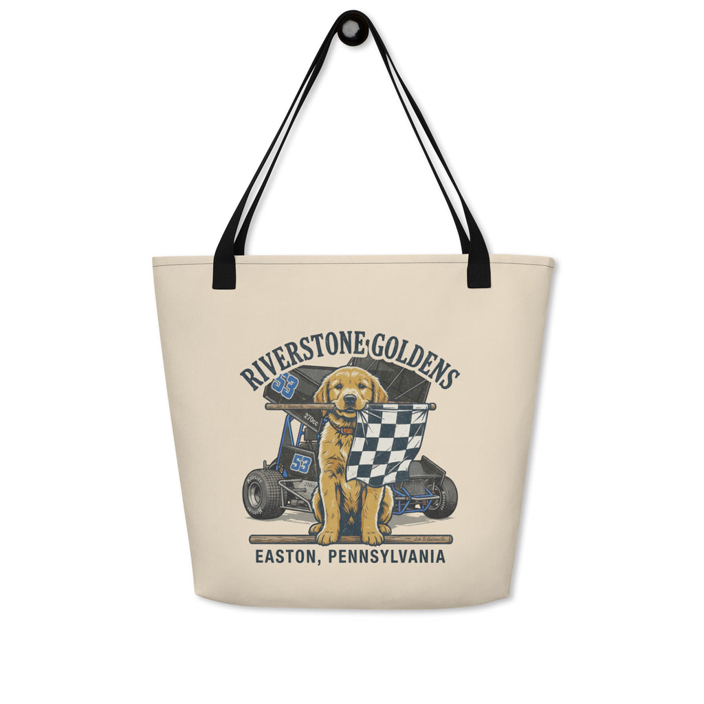 Riverstone Goldens Racing Large Tote Bag