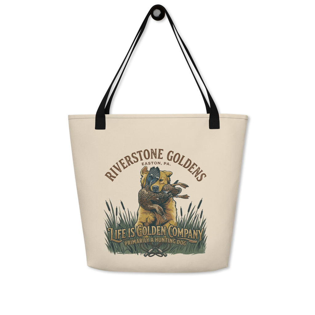 Riverstone Goldens Hunting Large Tote Bag