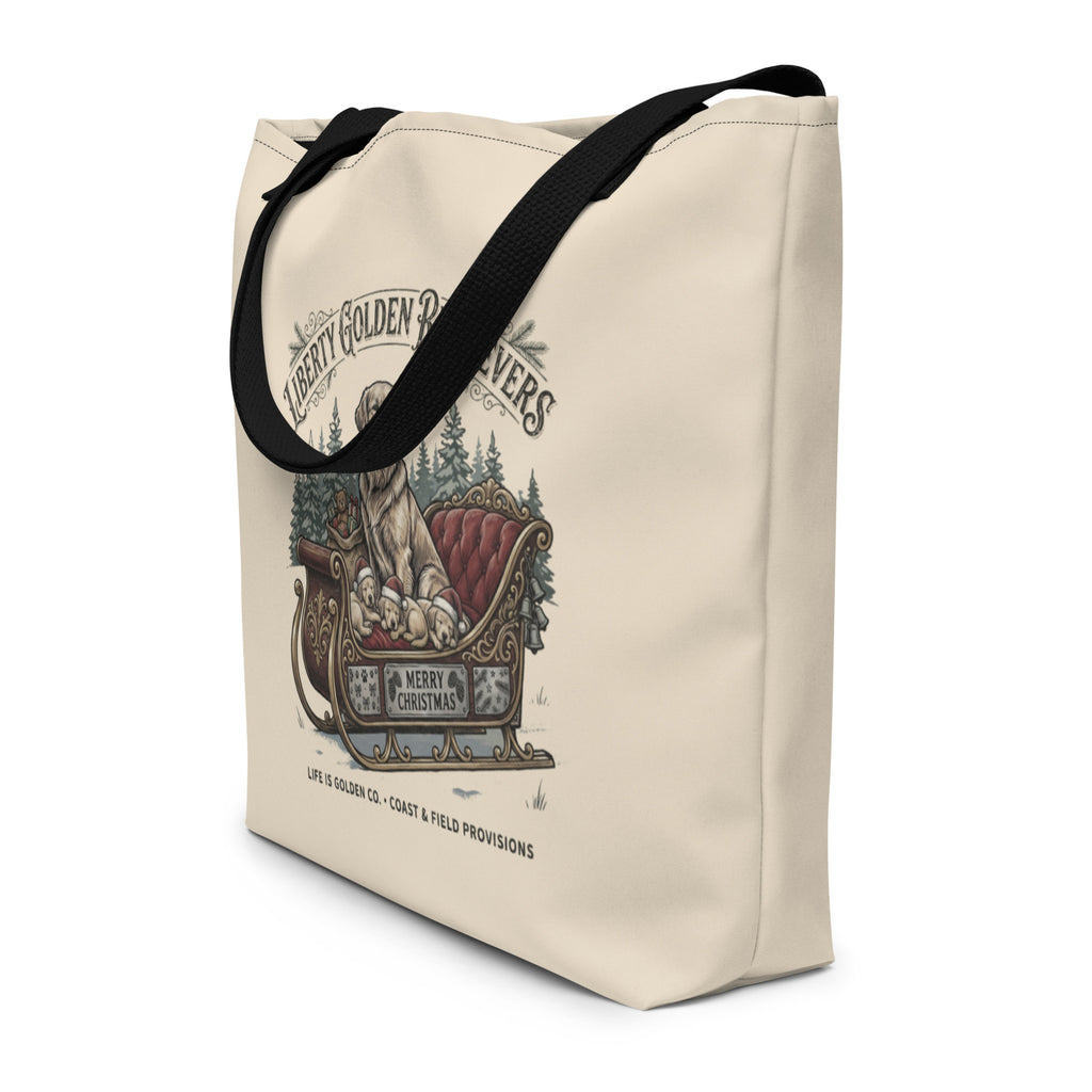 Liberty Goldens Christmas  Large Tote Bag
