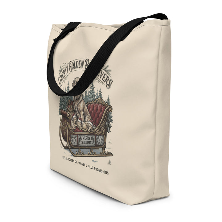 Liberty Goldens Christmas  Large Tote Bag