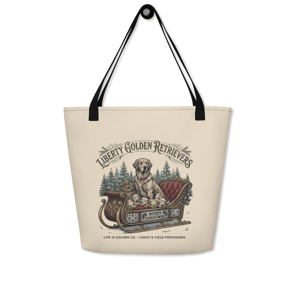 Liberty Goldens Christmas  Large Tote Bag