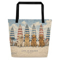 The Umbrella Line Tote Bag — Black