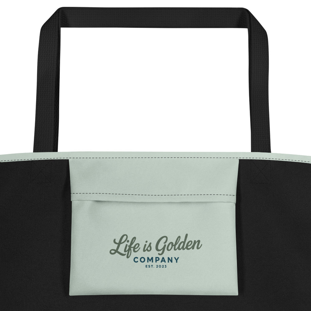 Golden Daze Emblem III Large Tote Bag