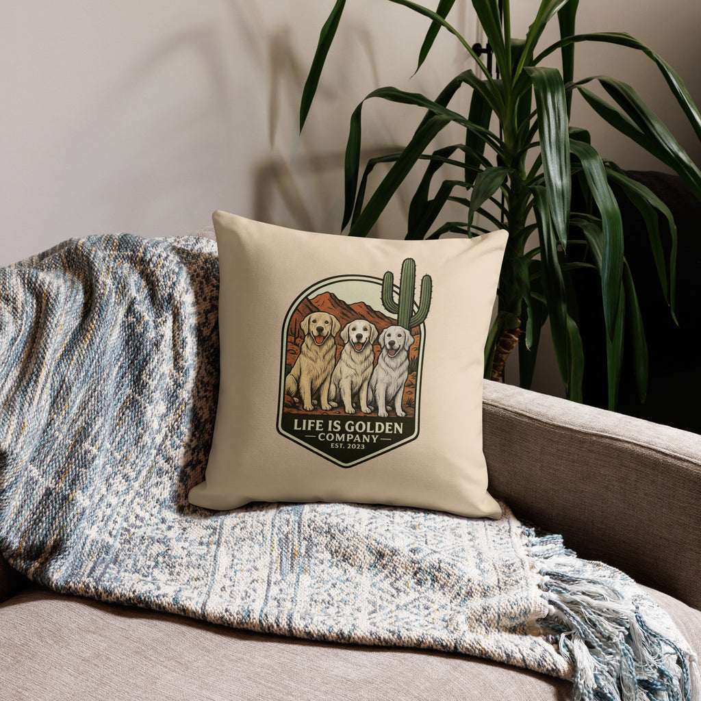 Desert Trails, Golden Tails Premium Pillow