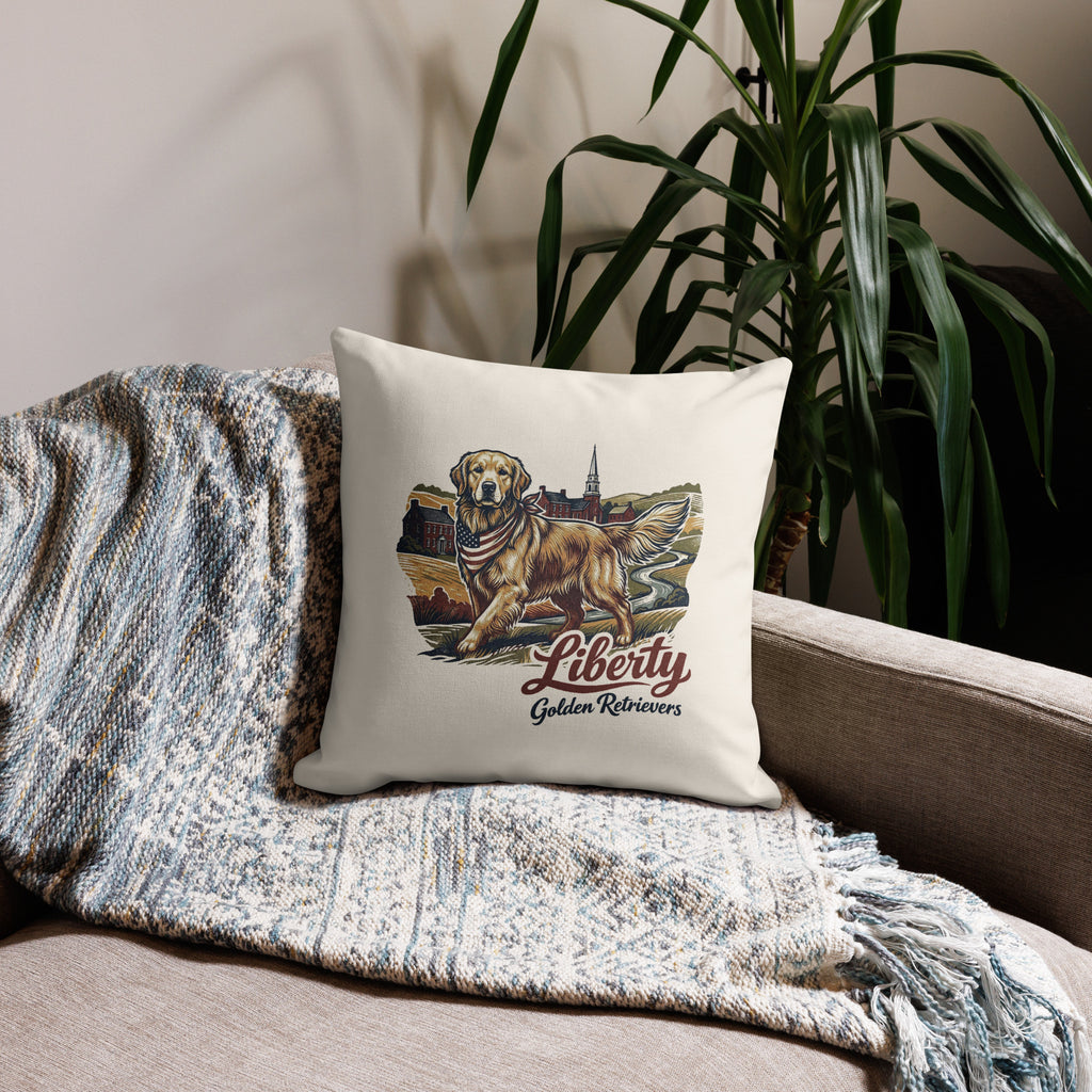 Liberty Golden Retrievers Pillow